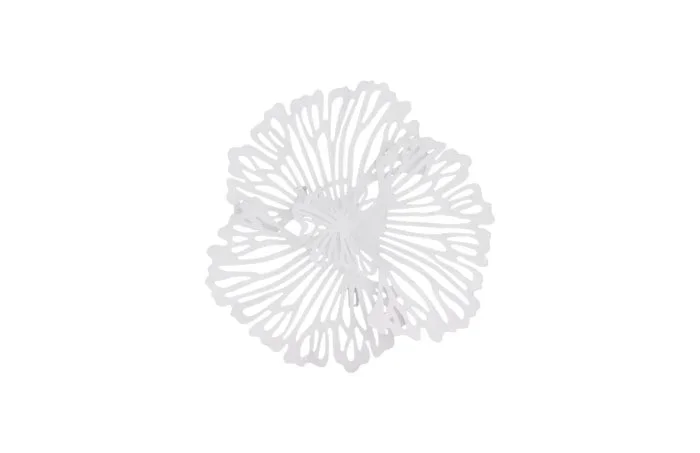 Flower Wall Art, Extra Small, White, Metal