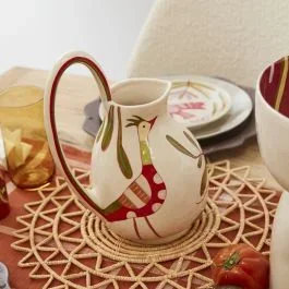 Folk Art Inspired Bird Pitcher
