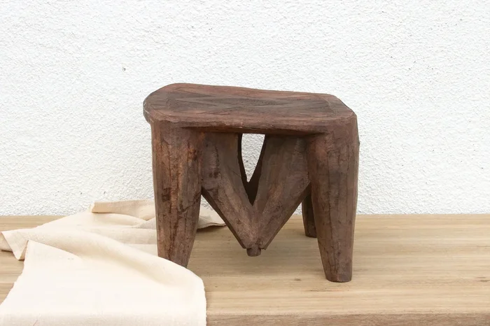Forest Wood Carved Nupe Stool (Trade)