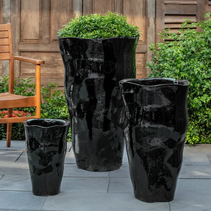 Foxglove Tall Glazed Planter – Set of 3