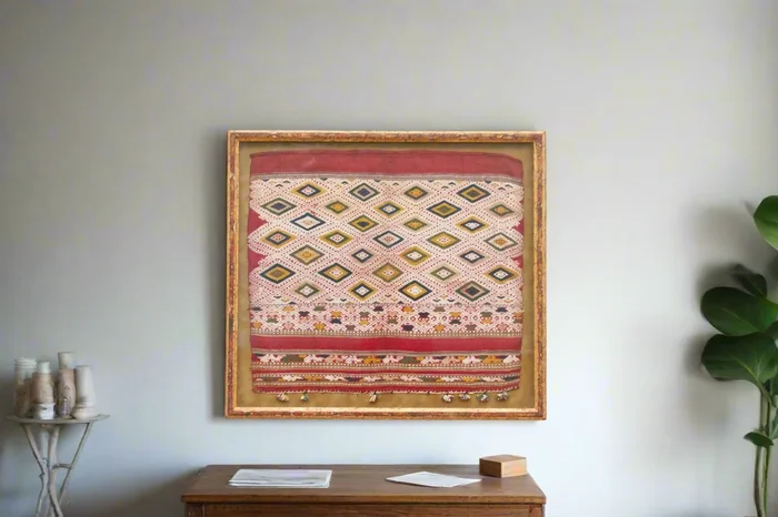 Framed Andean Diamond Peruvian Textile (Trade)