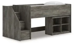 Frandern Twin Loft Bed With Bookcase Storage