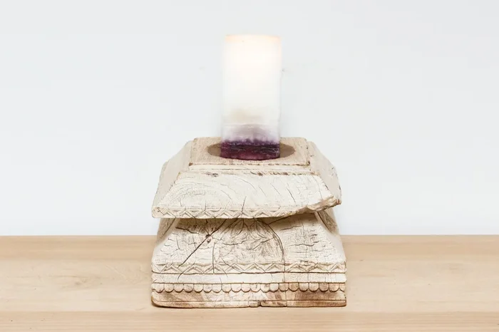 Gaia Antique Column Base Candle Holder (Trade)