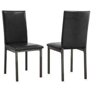 Garza Upholstered Dining Side Chair Black (set of 2)