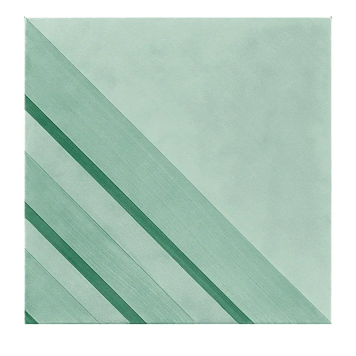 Geometrie d’Ombra Triangle Motif Copper Green Ceramic Tile