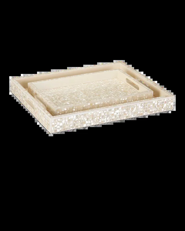 Gerri Dot Mother of Pearl Tray Set of 2