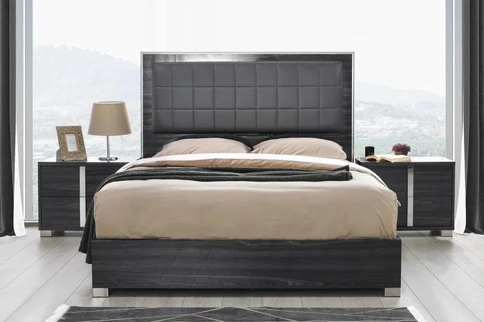 Giulia Night Stand Right Facing in Glossy Gray SR09-103R By J&M