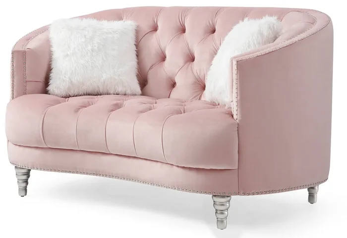 Glory Dania G854-L Loveseat , Pink G854-L