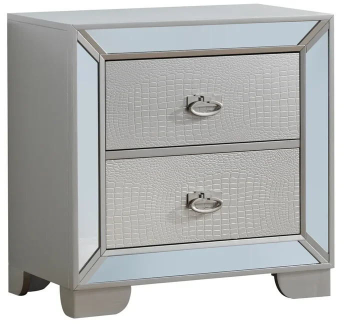 Glory Hollywood Hills G8105-N Nightstand , Silver Champagne G8105-N