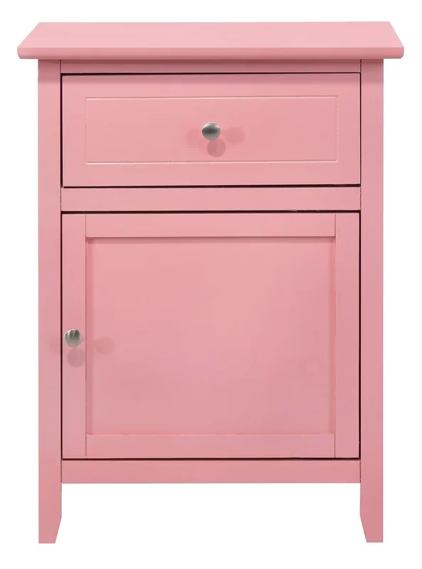 Glory Izzy G1404-N 1 Drawer /1 Door Nightstand , Pink G1404-N