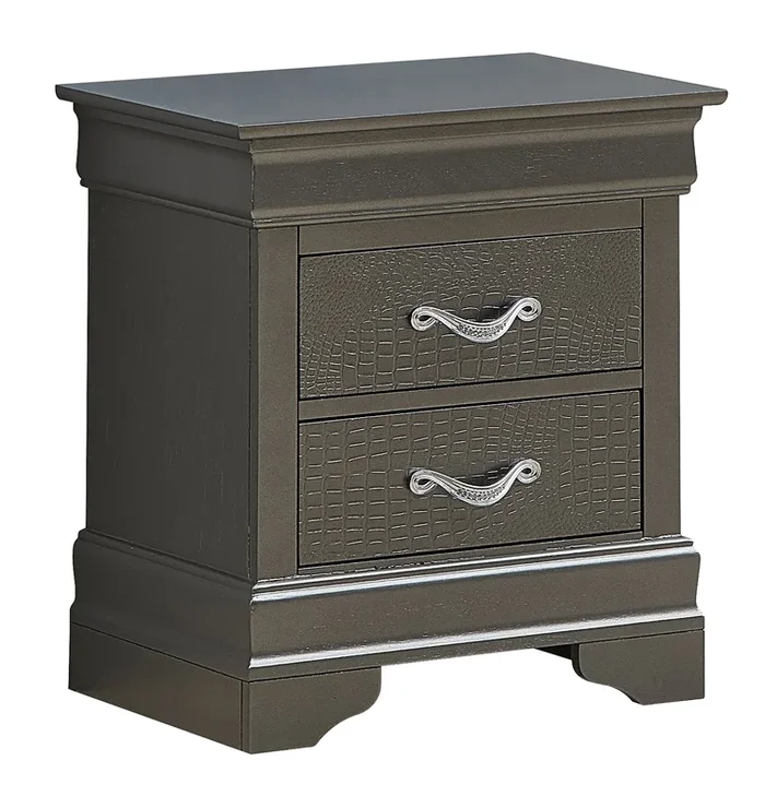 Glory Lorana G6502-N Nightstand , Metalic Black G6502-N