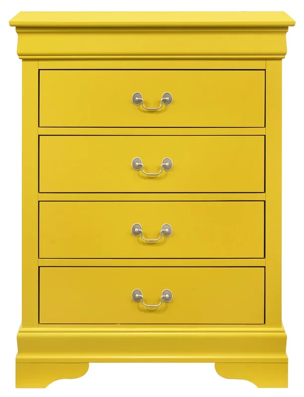 Glory Louis Phillipe G3102-BC 4 Drawer Chest , Yellow G3102-BC