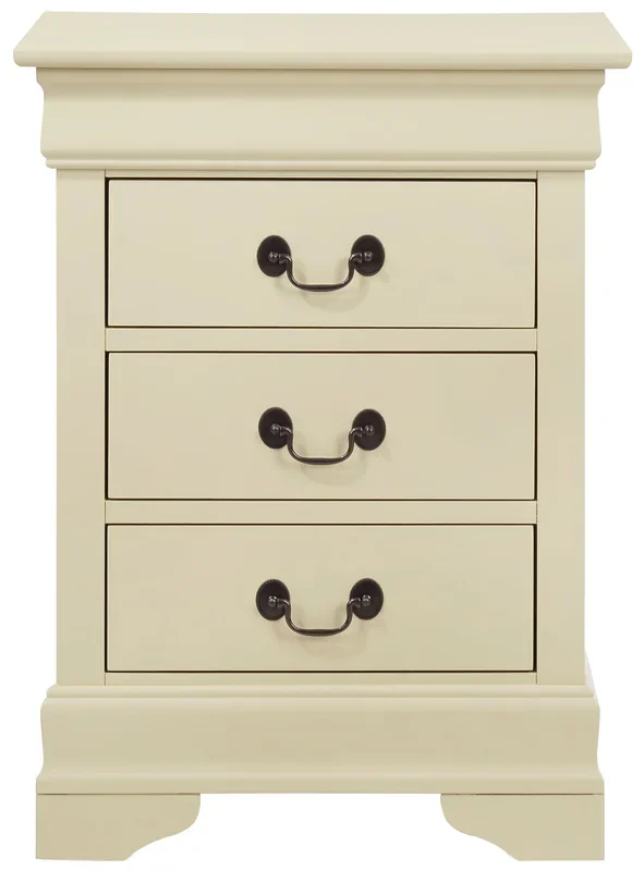 Glory Louis Phillipe G3175-3N 3 Drawer Nightstand , Beige G3175-3N