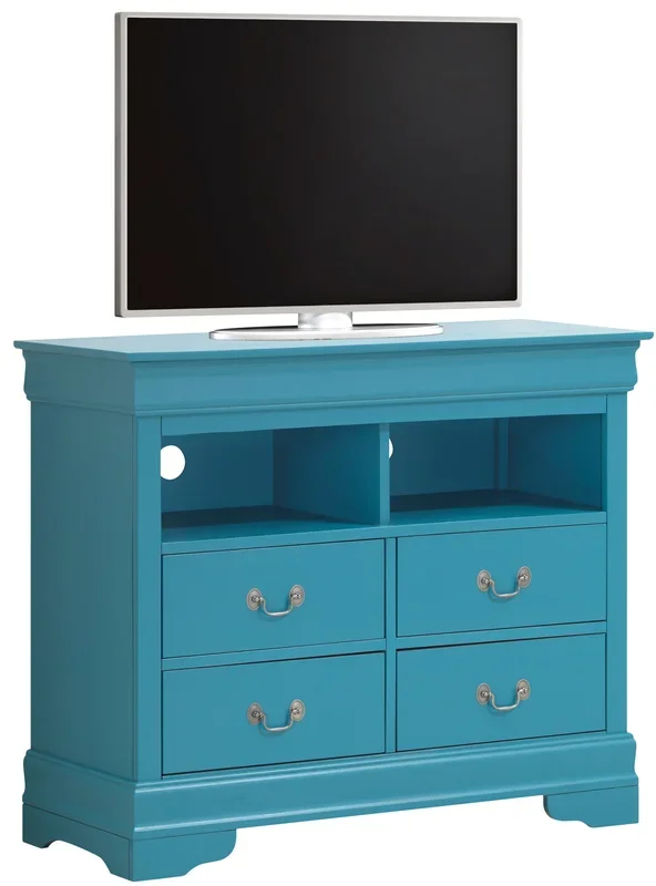 Glory Louis Phillipe G3180-TV Media Chest , Teal G3180-TV