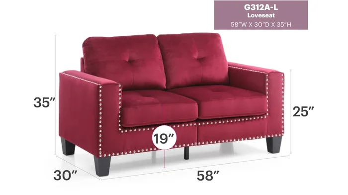 Glory Nailer G312-4A-L Loveseat