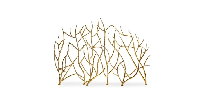 Gold Branches Decorative Fireplace Screen