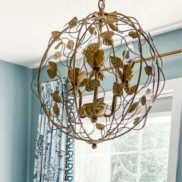 Gold Leaf Cage Chandelier
