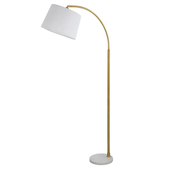 Gold Metal Body with White Marble Foot Lamp