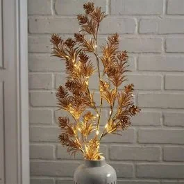 Gorgeous Golden Pine Lighted Twig Set of 4