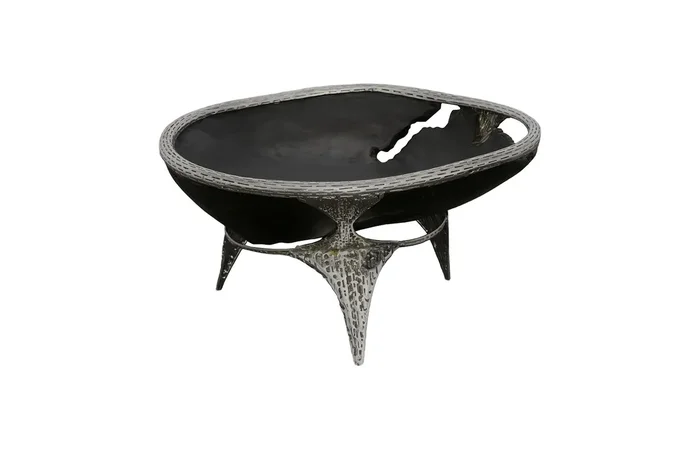 Graven Table Top Bowl, Black and Stainless Steel
