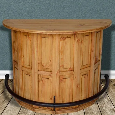 Half Circle Bar with Footrail – Natural Finish