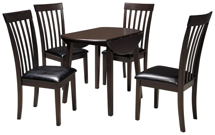 Hammis 5-Piece Round Drop Leaf Table Set