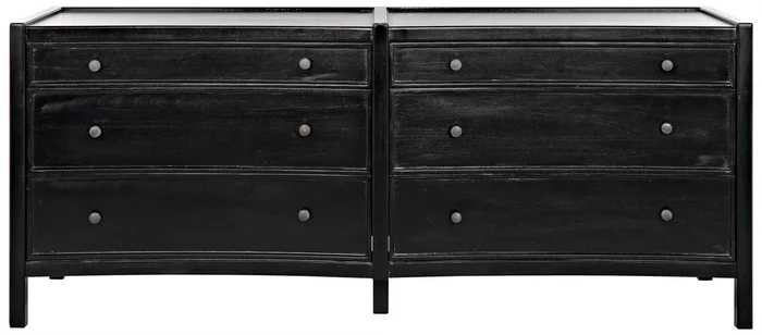 Hampton 6 Drawer Dresser, Hand Rubbed Black