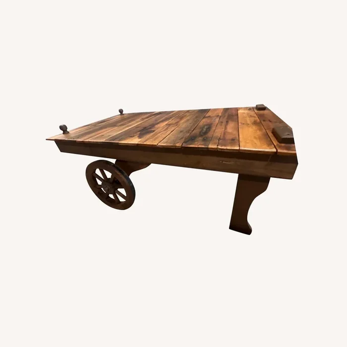 Hand Made Industrial Design Wooden Coffee Table