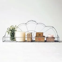 Hand Made Metal Wire Wall Shelf