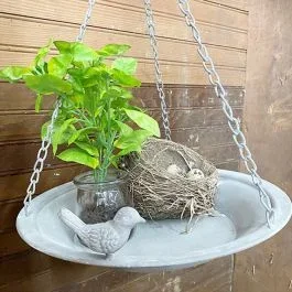 Hanging Tray Planter With Scrollwork Bracket
