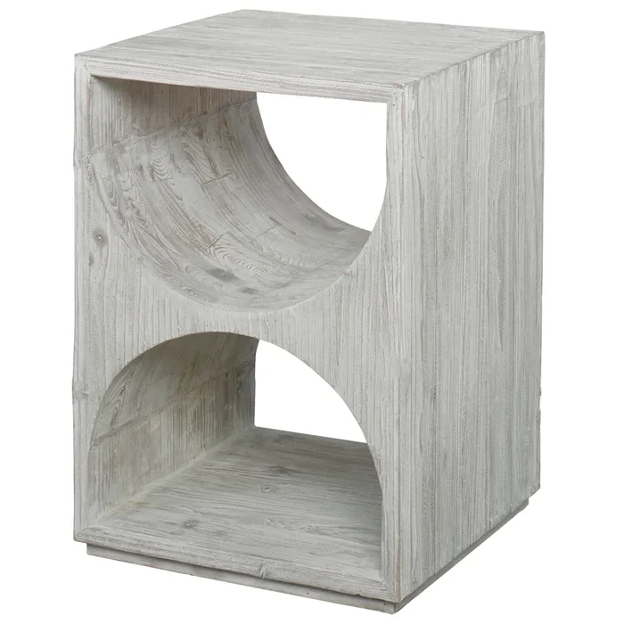 Hans Side Table – Distressed Ivory