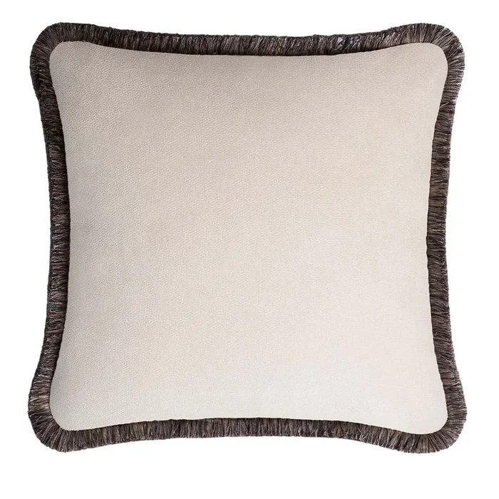 Happy White and Grey Cushion