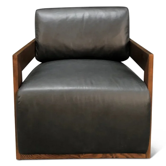 Harlow Accent Chair in Charme Black Leather