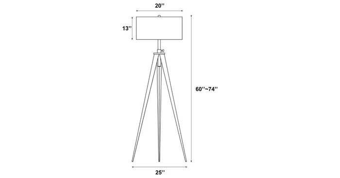 Harrington 60-inch Drum Shade Metal Tripod Floor Lamp Black