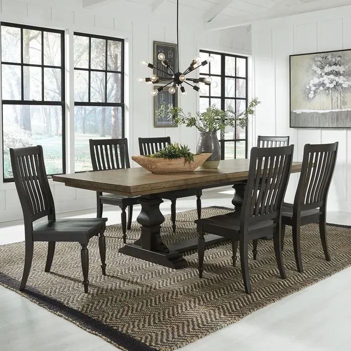 Harvest Home 7-Piece Trestle Table Set
