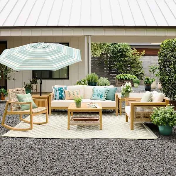 Haven Blonde Acacia Wood Patio 8-Piece Set