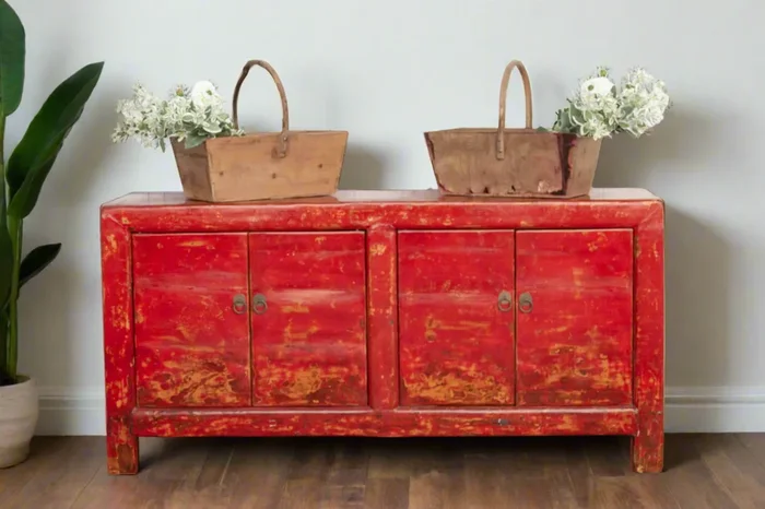 High Gloss Flaming Red Sideboard