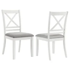 Hollis Cross Back Wood Dining Side Chair White (set of 2)