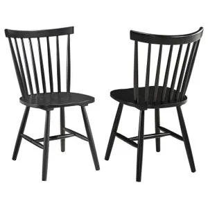 Hollyoak Windsor Wood Dining Side Chair Black (set of 2)