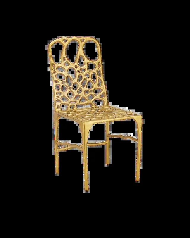 Honeycomb Gold Side Chair
