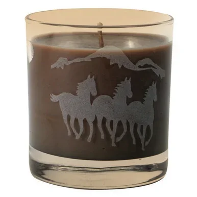 Horses Etched Tumbler Candle