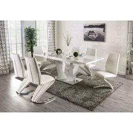 Huntsville White Lacquer Expendable Dining Table
