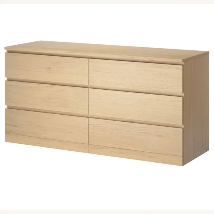 IKEA 6-drawer Malm Dresser – White Oak