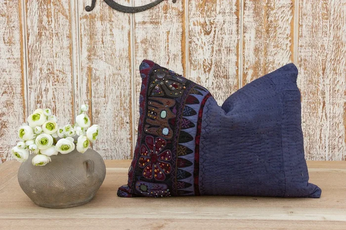 Inzali Antique Indigo Grain Sack Pillow