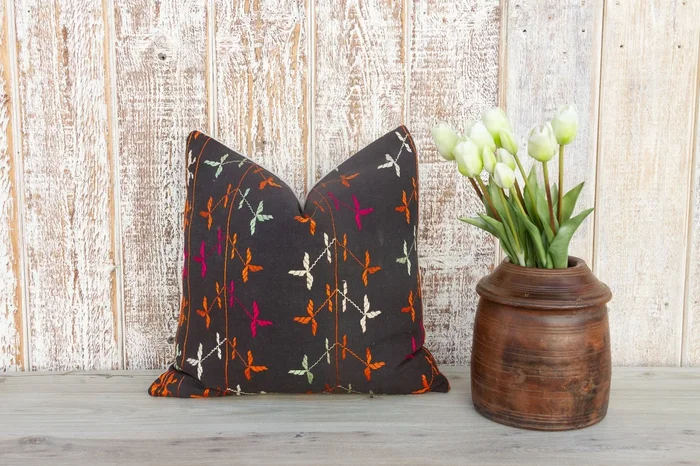 Isha Antique Indian Folk Pillow Cover