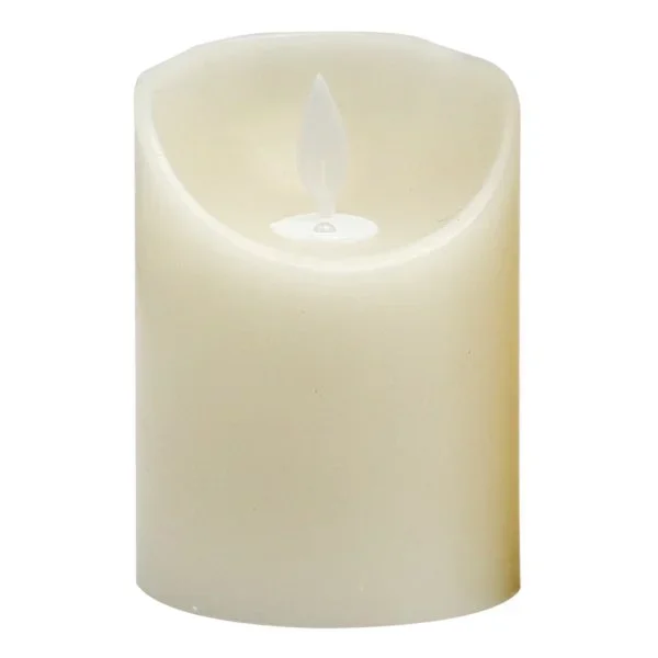 Ivory LED Pillar Candle, 3×4