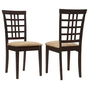 Kelso Lattice Back Dining Side Chair Cappuccino (set of 2)