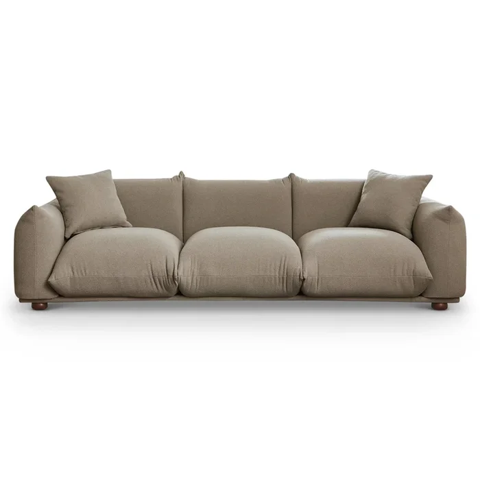 Kely 100” Mocha Boucle Upholstered Sofa