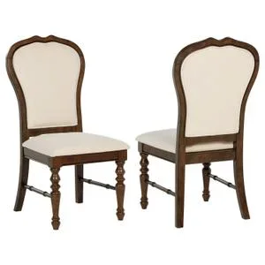 Landon Upholstered Dining Side Chair Rich Brown (set of 2)