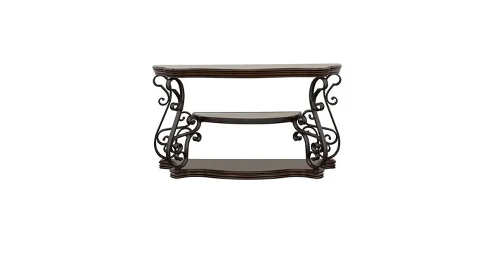 Laney Scrollwork Entryway Sofa Console Table Deep Merlot